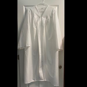 White graduation gown